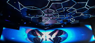 Club K Ceiling Pattern and Video Wall